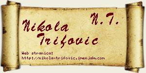 Nikola Trifović vizit kartica